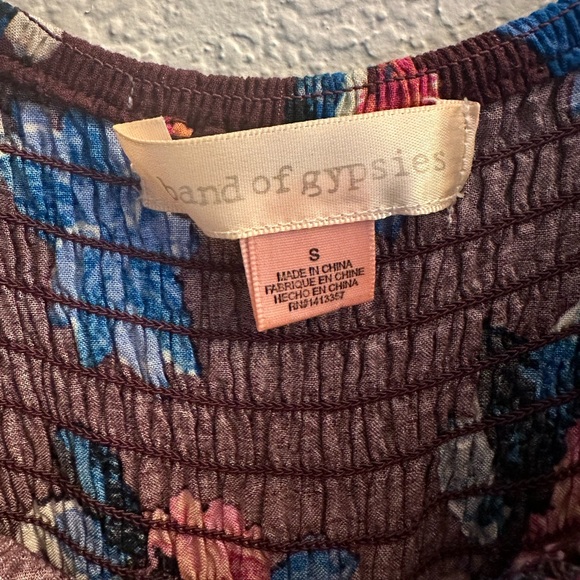 Brownish Purple Jumpsuit with Shirred Elastic Off-the-shoulder Top and Pockets - Picture 5 of 9